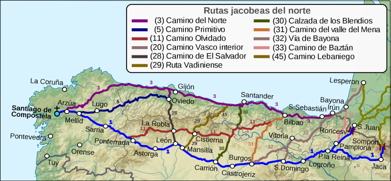 Mapa del Camino Primitivo